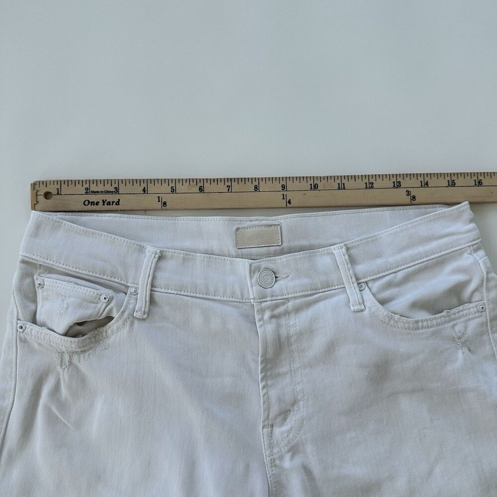Mother The Dropout Broken Glass White Boyfriend Jean Size 27 Runs Big - Picture 6 of 6